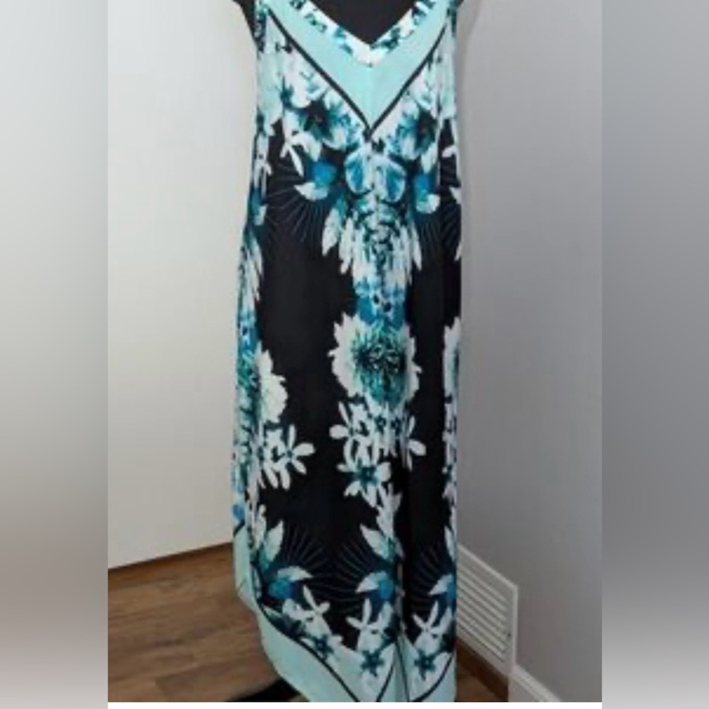 Floral Maxi Skirt - Black and Blue